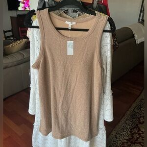 Maurices Sparkle Tan Tank Top Size XL. NWT